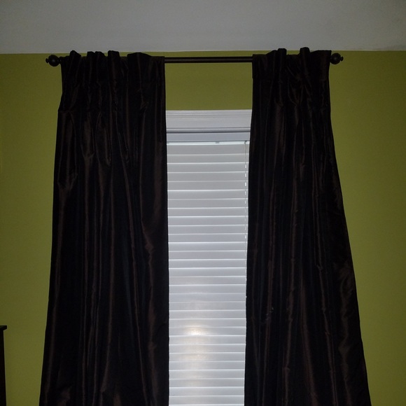 Home Interiors Accents Chocolate Brown Faux Silk Drapes Poshmark